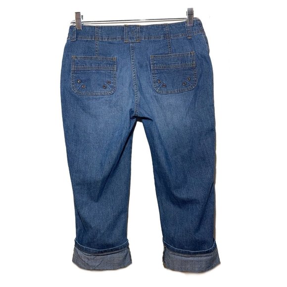 Personal Identity Stretch Denim Cuffed Capris Jeans Size 7/8 Blue - Picture 2 of 9